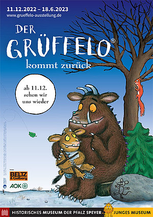 Plakat mit Grüffelo und Grüffelo-Kind