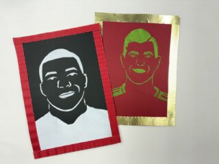 Scherenschnitte von bekannten Fußballern.