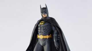 Batman Sammlerfigur von Batman, angelehnt an Michael Keaton aus dem Film "Batmans Rückkehr" von 1989. Leihgeber Michael Germund.