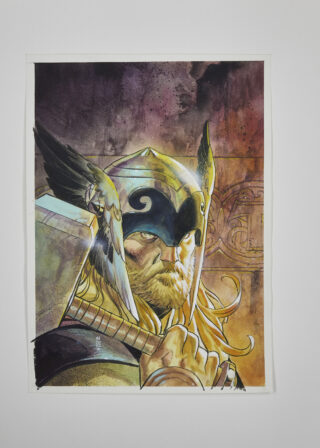Aquarell, Mischtechnik von Thor, 2021. Grafik vom Marvel-Zeichner Nic Klein.