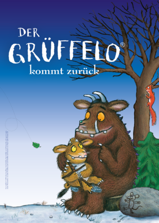 Plakat zur Ausstellung "Der Grüffelo kommt zurück".
